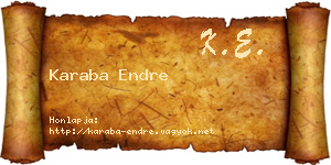 Karaba Endre névjegykártya